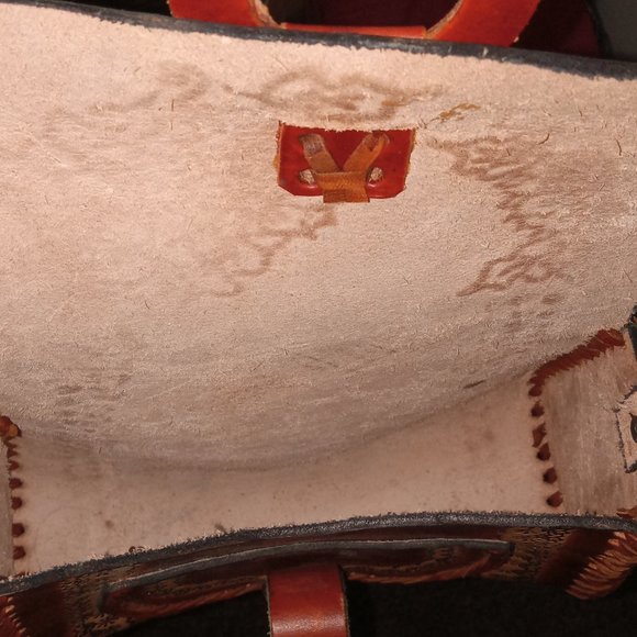 Handmade Leather Hand painted Made in Mexico Crossbody - Picture 11 of 12